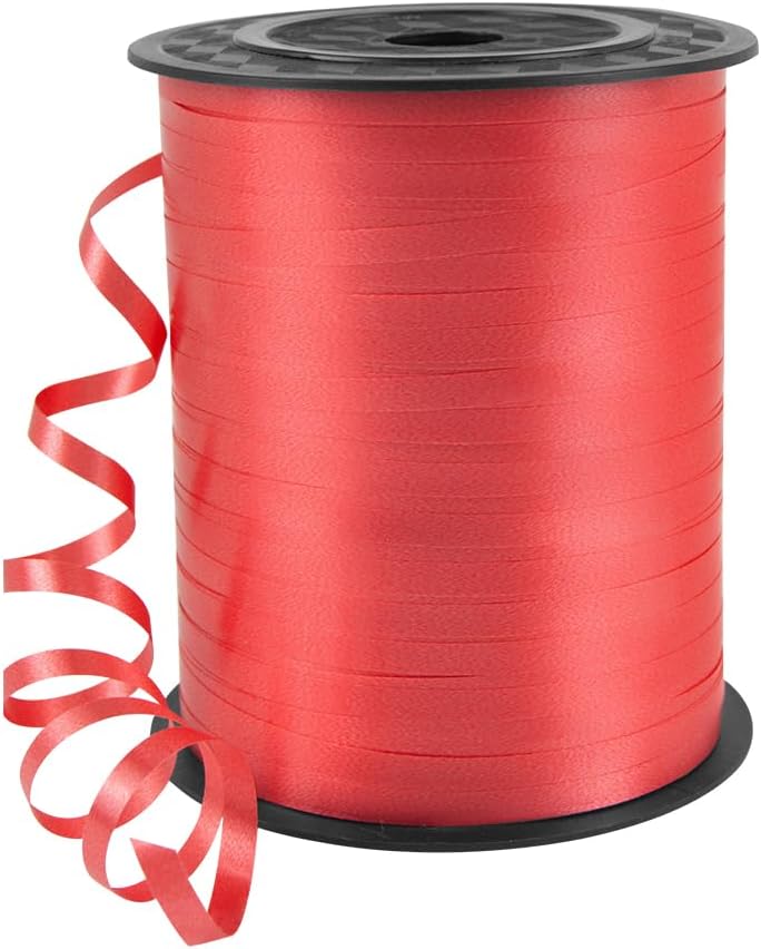 HimBen 500 Yards Curling Ribbon for Gift Wrapping, 3/16" Balloon String for Christmas Valentine Birthday Wedding Party Festival Decoration, Crafts, Flower Bouquet(Solid Red) - Image 1